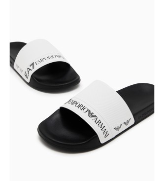 EA7 Tape Slide Flip-Flops schwarz und weiß