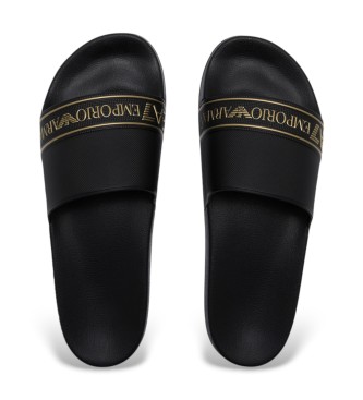 EA7 Flip-Flops Tape Slide schwarz
