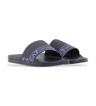 EA7 Navy Tape Slide Flip Flops