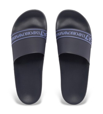 EA7 Navy Tape Slide Flip Flops