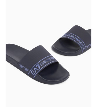 EA7 Navy Tape Slide Flip Flops