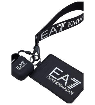 EA7 Portacarte con cinturino da polso e custodia AirPods integrata nera