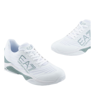 EA7 Sapatos de tnis de argila brancos