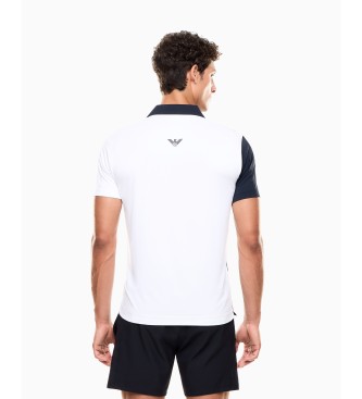 EA7 Polo Tennis Pro Ventus7 blanc, marine