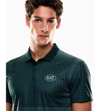EA7 Polo Tennis Pro Ventus7 Print vert