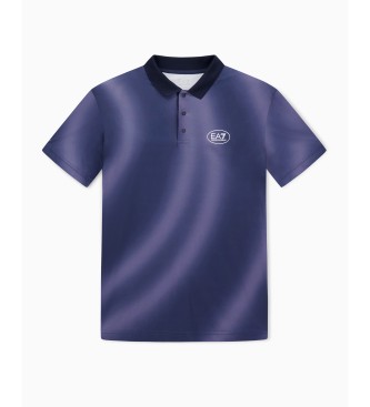 EA7 Polo Tennis Pro Ventus7 Print bleu