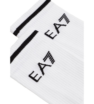EA7 Kratke nogavice Tennis Pro bele barve