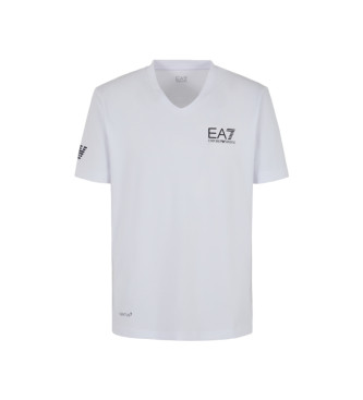 EA7 Teksturowana koszulka Tennis Pro biała