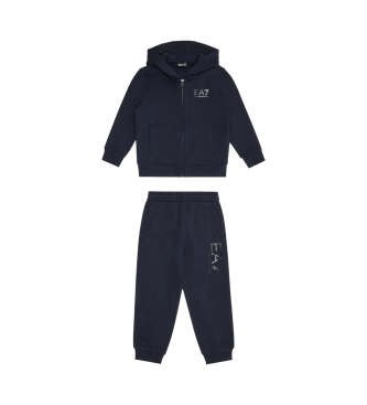 EA7 Visibility Boy navy cotton tracksuit