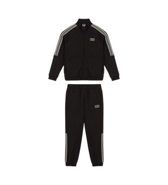 EA7 Tracksuit 7 Lines en coton mlang noir