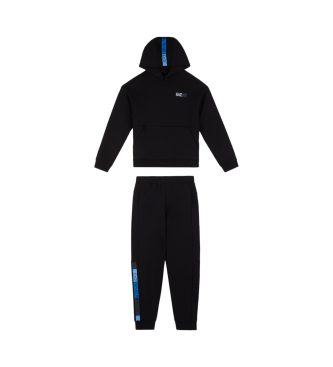 EA7 Logo Series Boy Trainingsanzug aus Baumwollmischung schwarz