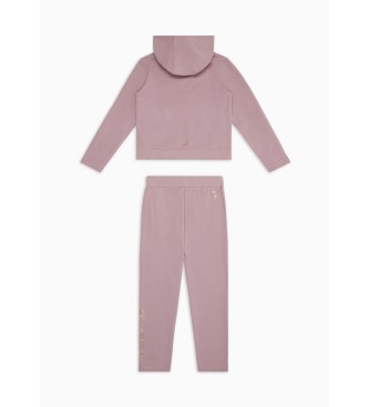 EA7 Shiny Girl pink stretch cotton sweatpants