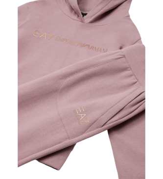 EA7 Shiny Girl pink stretch cotton sweatpants