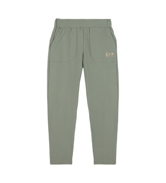 EA7 Shiny Girl grn sweatpants i bomull med stretch