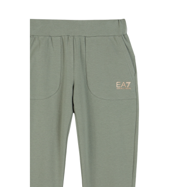 EA7 Shiny Girl groene stretch katoenen joggingbroek