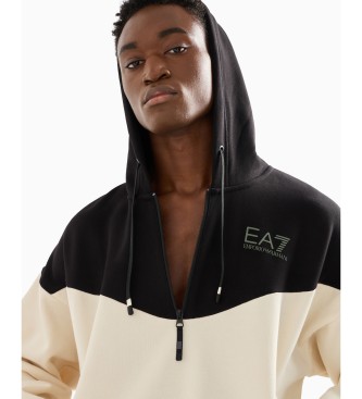 EA7 Survtement Athletic Colour Block en coton mlang beige