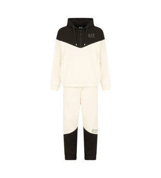 EA7 Survtement Athletic Colour Block en coton mlang beige