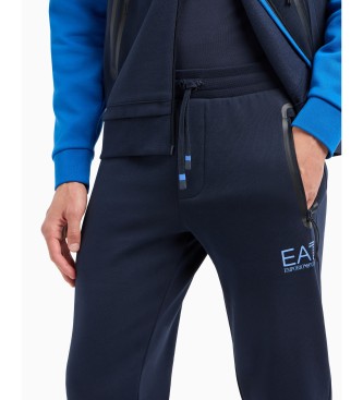 EA7 Athletic Colour Block trningsdragt i navyfarvet bomuldsblanding