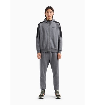 EA7 Tracksuit de visibilit en coton mlang gris