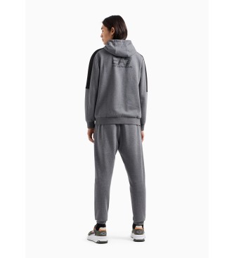 EA7 Tracksuit de visibilit en coton mlang gris