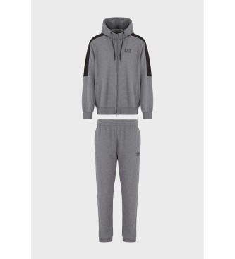 EA7 Visibility Tracksuit in cotton blend grey