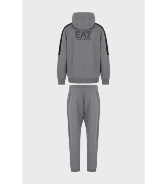 EA7 Visibility Tracksuit in cotton blend grey