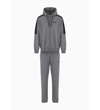 EA7 Visibility Tracksuit in cotton blend grey