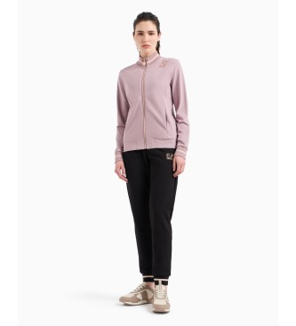 EA7 Trainingsanzug Core Lady Stretch-Baumwolle schwarz, rosa