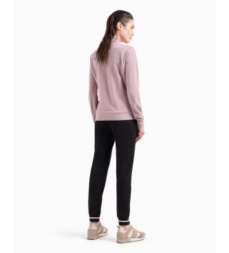 EA7 Trainingspak Core Lady stretch katoen zwart, roze