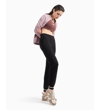 EA7 Fato de treino Core Lady em algodo stretch preto, rosa