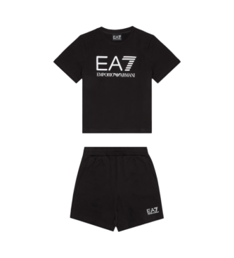 EA7 Visibility T-shirt and shorts set black