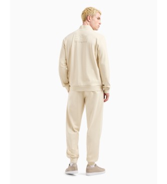 EA7 Visibility beige cotton tracksuit