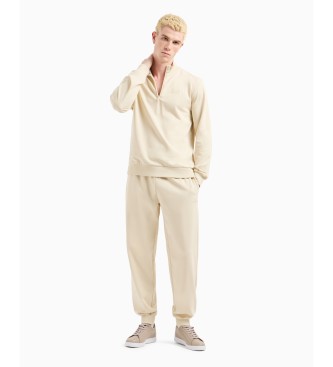 EA7 Visibility beige cotton tracksuit