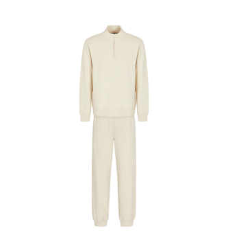 EA7 Visibility beige cotton tracksuit