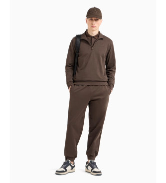 EA7 Visibility cotton tracksuit brown