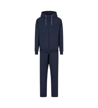 EA7 Visibility cotton tracksuit with navy hood  