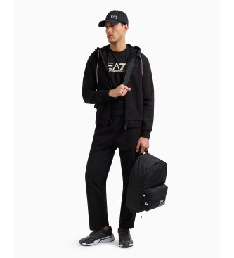 EA7 Visibility cotton tracksuit with hood black