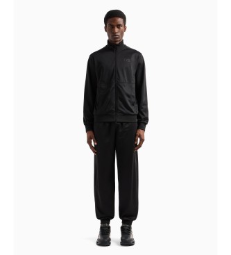 EA7 Trningsdragt med synlighed og fuld lynls af genbrugsstof ASV Black