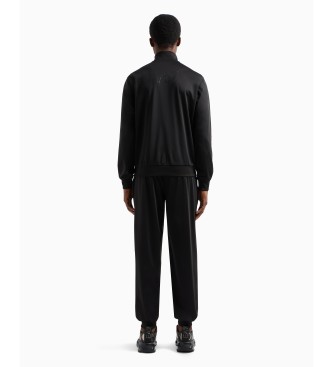 EA7 Trningsdragt med synlighed og fuld lynls af genbrugsstof ASV Black
