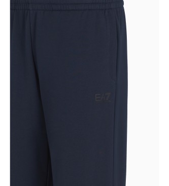 EA7 Tuta in pile misto cotone Visibility blu navy