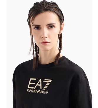EA7 Tuta in cotone elasticizzato con girocollo nero