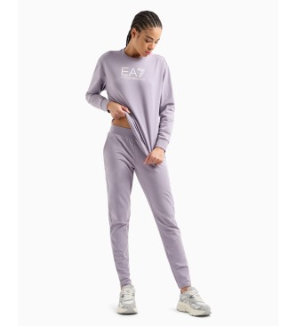 EA7 Tuta con maxi logo lilla