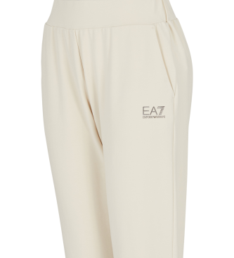 EA7 Tuta con cappuccio in maglia di cotone elasticizzato beige