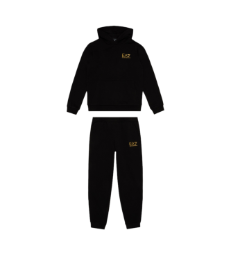 EA7 Core Identity Boy cotton blend tracksuit bottoms  black