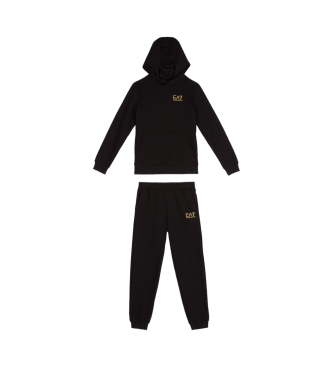 EA7 Core Identity Boy cotton blend tracksuit bottoms  black