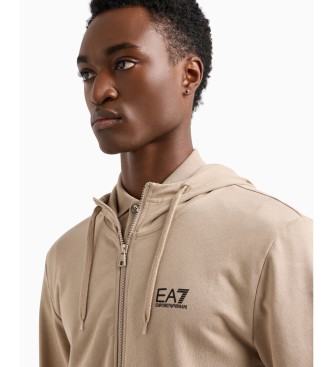 EA7 Tuta in cotone beige Core Identity