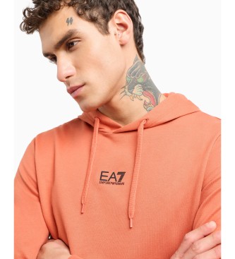 EA7 Regular fit cotton tracksuit orange, grey