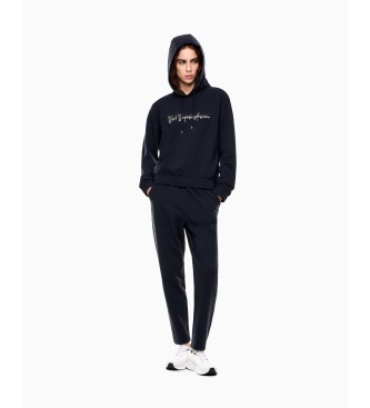 EA7 Survêtement en mélange de coton stretch marine