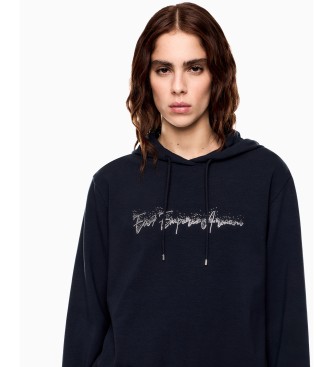EA7 Survêtement en mélange de coton stretch marine