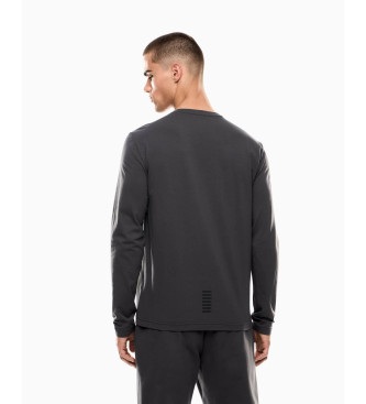 EA7 T-shirt  manches longues en coton Core Identity gris fonc